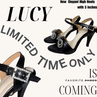 (FS9) Lucy ส้นสูง 3 นิ้ว พื้นนุ่ม ไซส์ 36-45 รองเท้าส้นสูง ไ…
