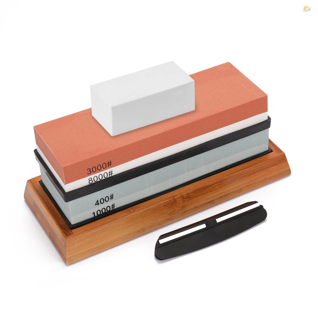 Whetstones 400/1000 3000/8000 Grit Premium Whetstone Cut Sharpening Stone Set SharpenerNon Slip Bas