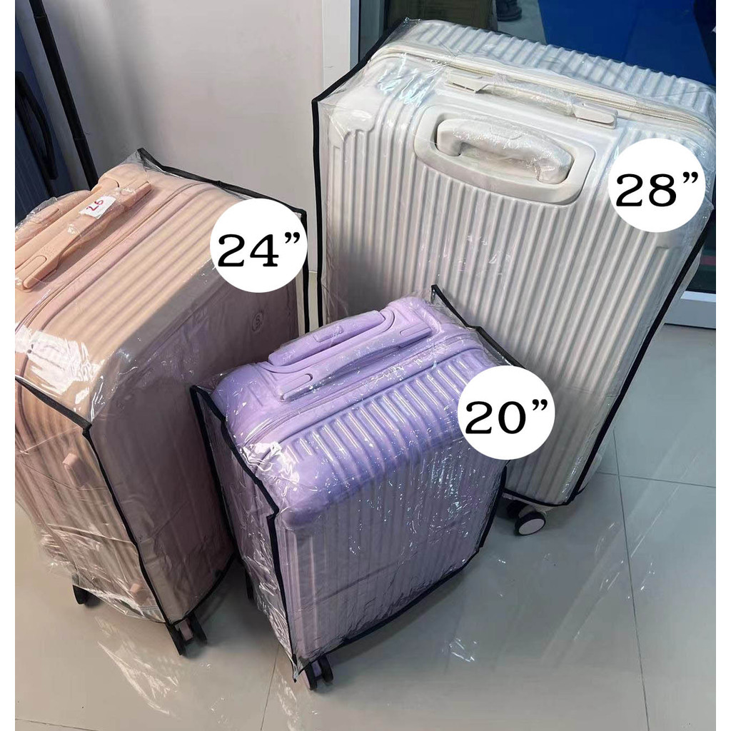 แถมสายรัดผ้าคลุมกระเป๋าเดินทาง PVCใส กันน้ำ หนาพิเศษ 20 24 28นิ้ว