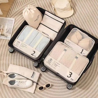 7 ชิ้น ออแกไนเซอร์ กระเป๋าเก็บของ ถุงเก็บซิปหนา กระเป๋าเดินท…