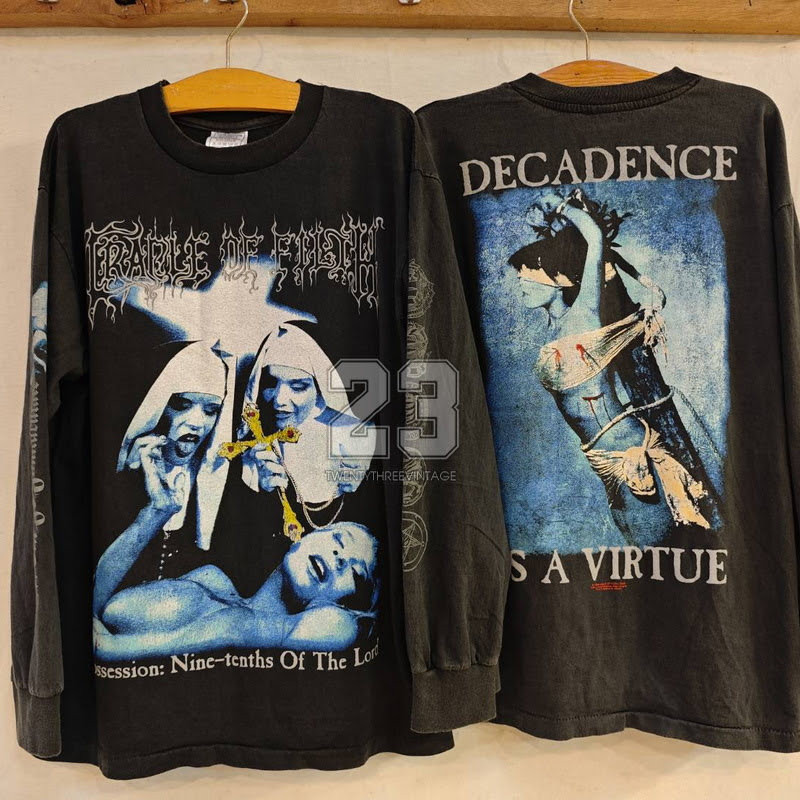 [ 23 ] CRADLE OF FILTH DECADENCE long sleeves เสื้อวง เสื้อทัวร์ แขนยาว vintage shirt