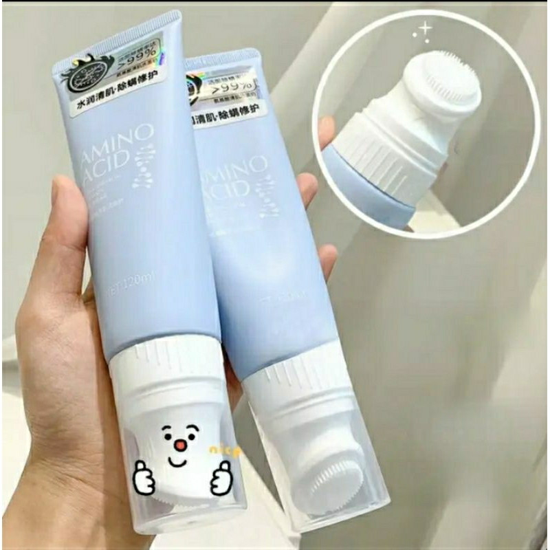 Glamsparkamino Acid Brush Head น้ํายาทําความสะอาดผิวหน้า Mild Moisturizing Facial Cleanser Foam น้ํายาทําความสะอาดผิวหน้า