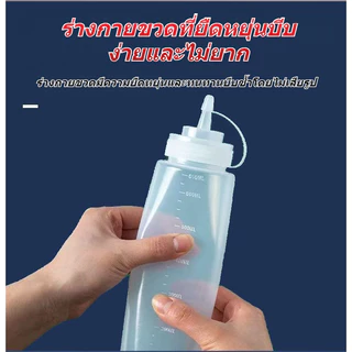[250ml-900ml] เชิงพาณิชย์อาหารเกรดซอสบีบขวด, น้ำสลัด, ปากแหลมบีบน้ำสลัดขวด