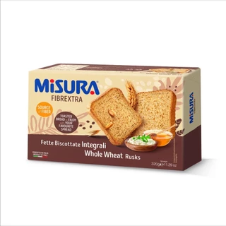 มิซูร่า ไฟเบอร์เอ็กซ์ตร้า โฮลมีลรัซค์ 320 กรัม │ Misura Fibrextra Wholemeal Rusks 320 g