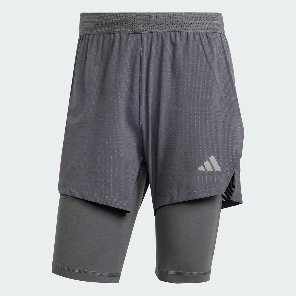 adidas เทรนนิง กางเกงเทรนนิงขาสั้นดีไซน์ทูอินวัน HEAT.RDY HIIT Elevated ผู้ชาย สีเทา IM1100