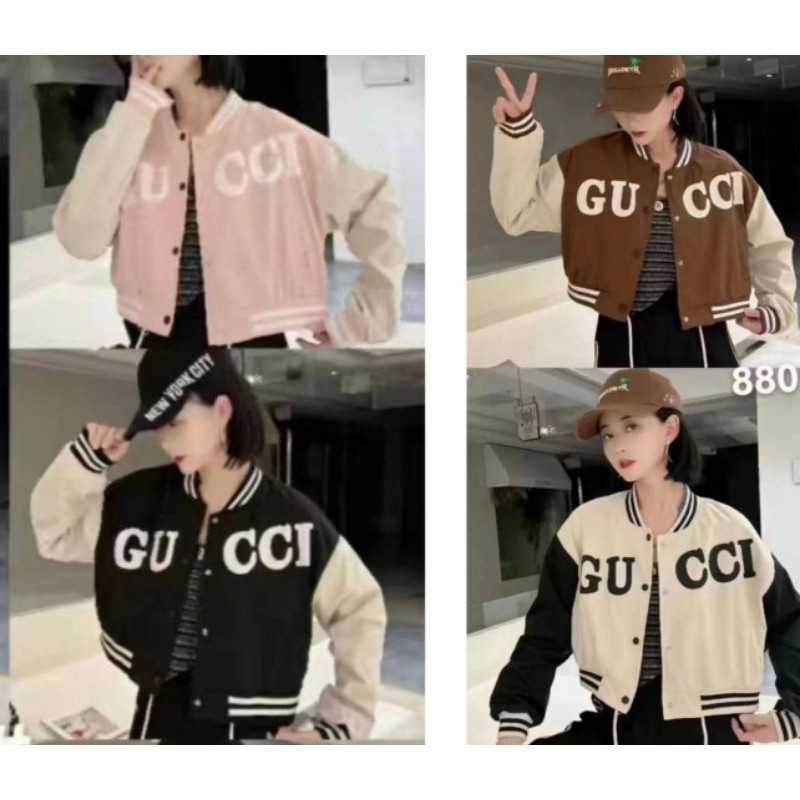 GN พร้อมส่ง เสื้อแจ็คเก็ตแขนยาว เบสบอลสไตล์วัยรุ่นอเมริกาพิมพ์ลายตัวอักษรแนวสีทูโทนทรงสวยผ้าดีลุคเท่ๆ