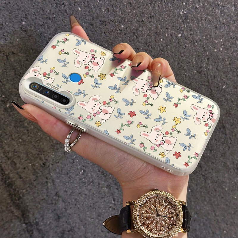 เคสสำหรับ Realme 5 5i 5s 6i C3 C3i เคสป้องกันเคสมือถือโปร่งแสงกระต่ายหมี