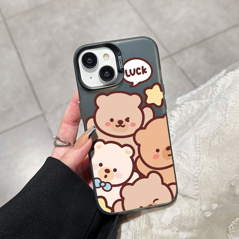 เคสสำหรับ OPPO A5 2020 A9 2020 A11 เคสโทรศัพท์หมีน้อยน่ารักเปลือกแข็งป้องกันการตกที่ซิลิโคนใส - รูปที่ 3