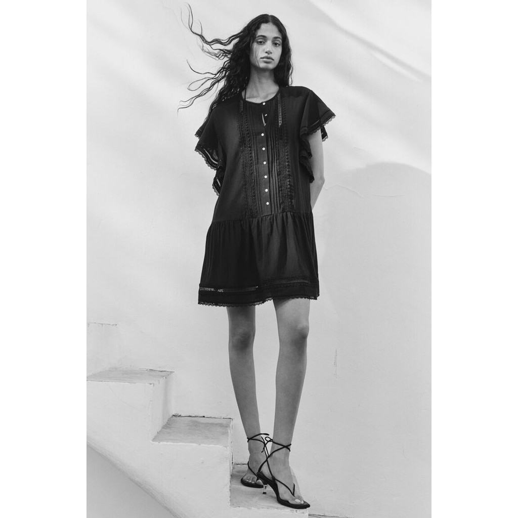 H&M Woman Pintucked cotton dress 1241908_1