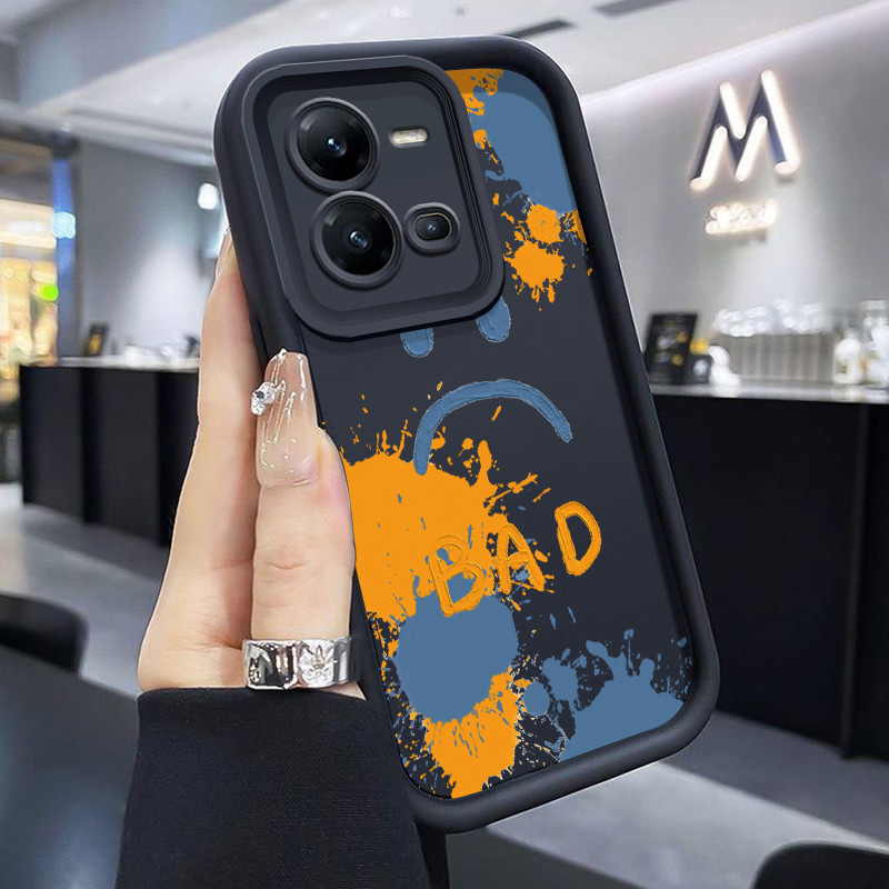 เคสสำหรับ VIVO V25 5G VIVO V25E VIVO X80 Lite 5G เคสซิลิโคนกันตกลายกราฟฟิตีหน้ายิ้มเคสโทรศัพท์มือถือกรอบนิ่ม