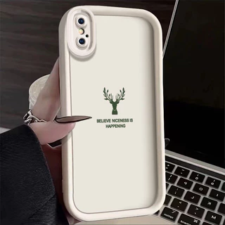 เคสสำหรับ iPhone X Xs Xr Xs Max เคสมือถือกันกระแทกหัวกวางกรอบซิลิโคนนิ่มกันรอยนิ้วมือ