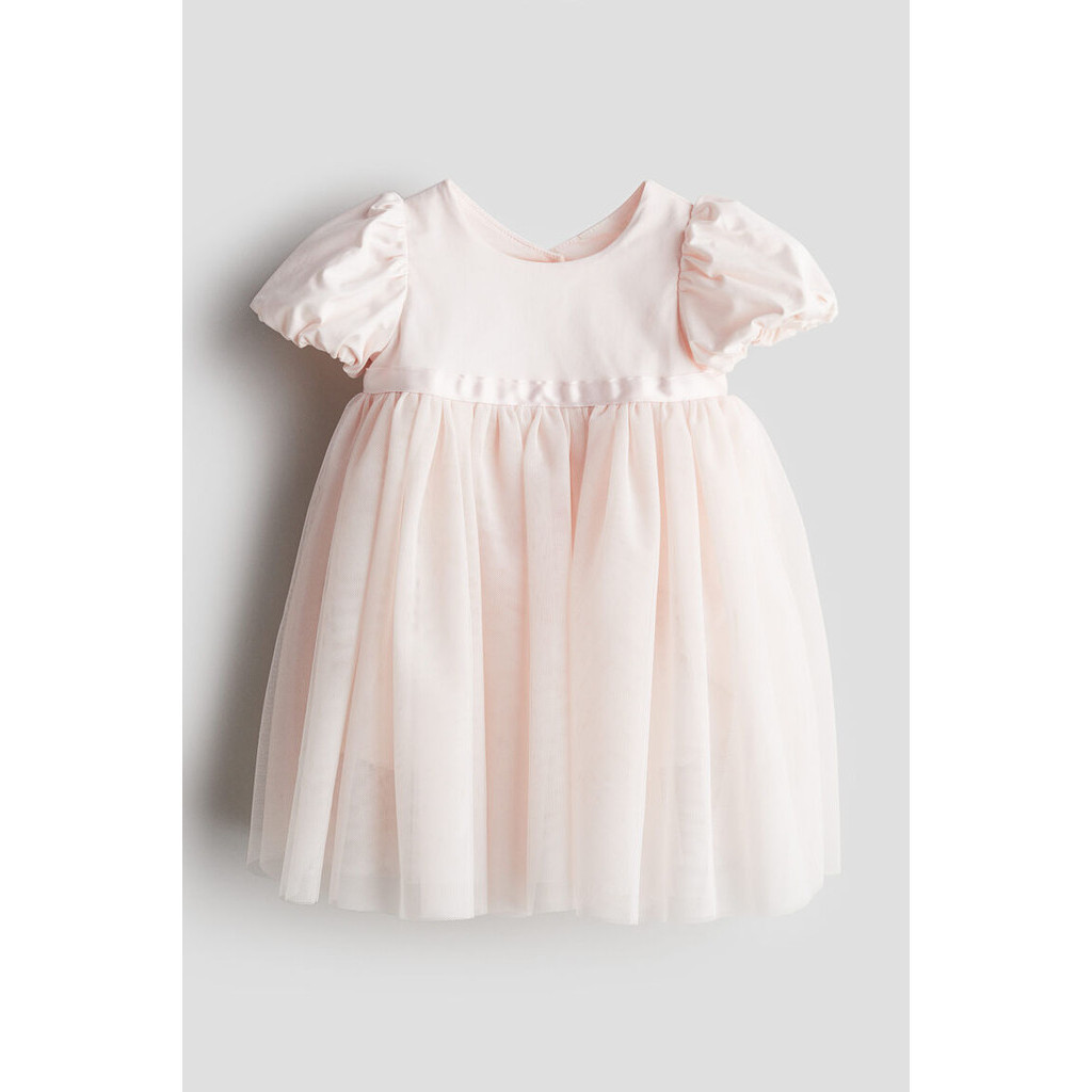 H&M Girl Puff-sleeved tulle dress 1205994_1