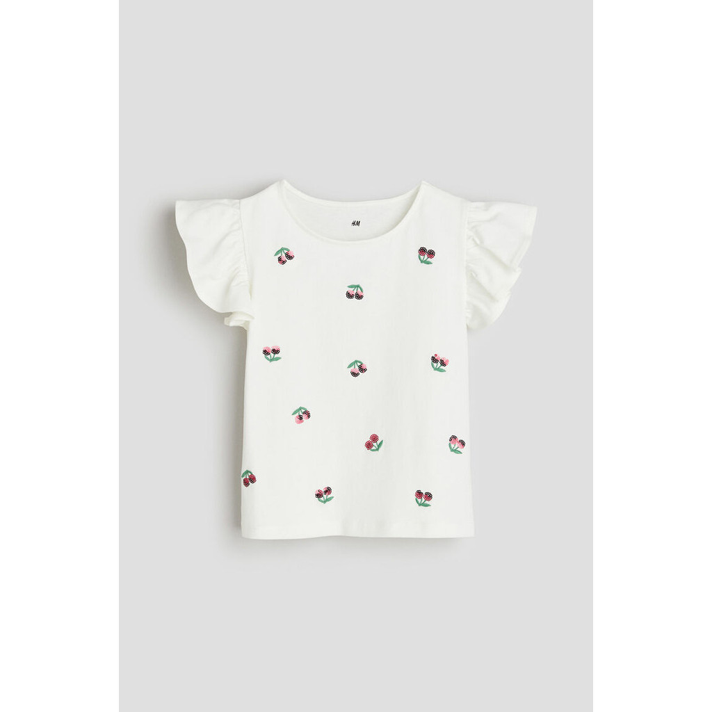 H&M Girl Flutter-sleeved top 1226386_1