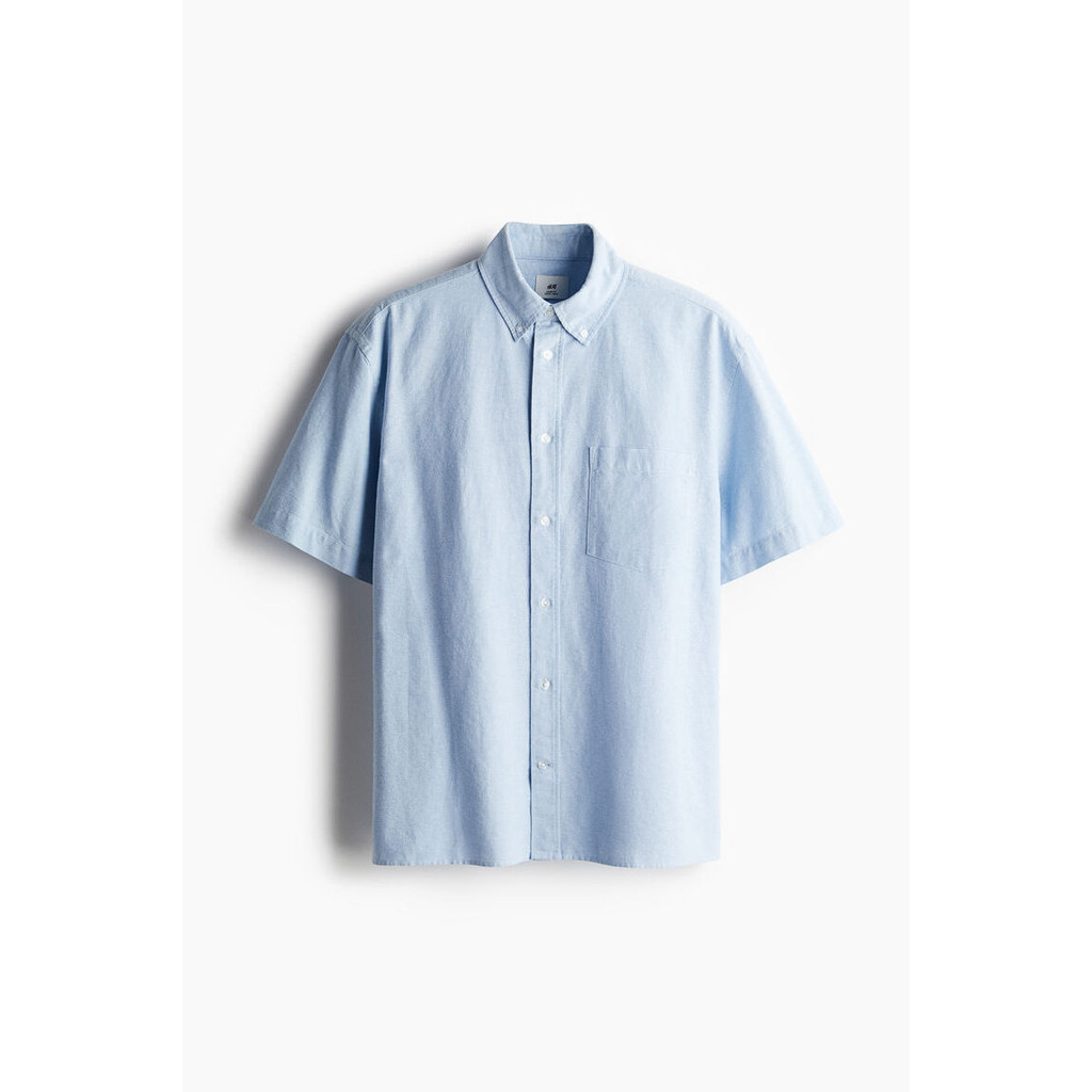 H&M Man Loose Fit Short-sleeved Oxford shirt 1238273_1