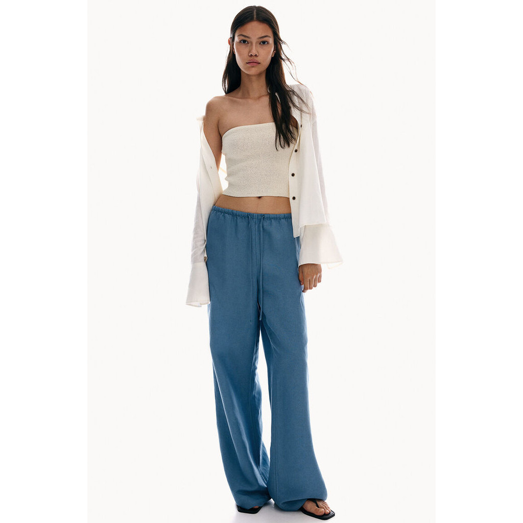 H&M Woman Linen-blend trousers 1211993_5