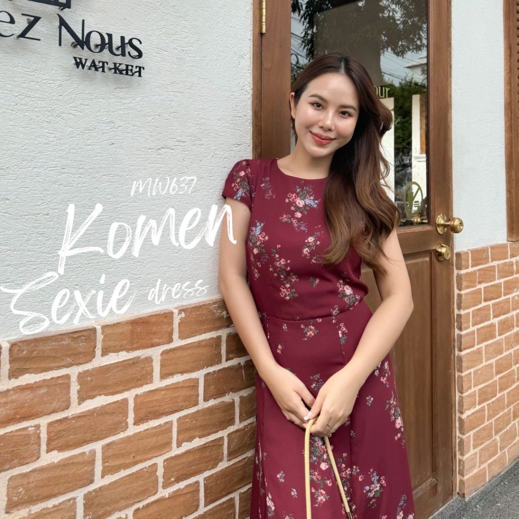 MyWay Brand : Dress - Komen Sexie เดรสสีแดง ชุดเว้าหลัง