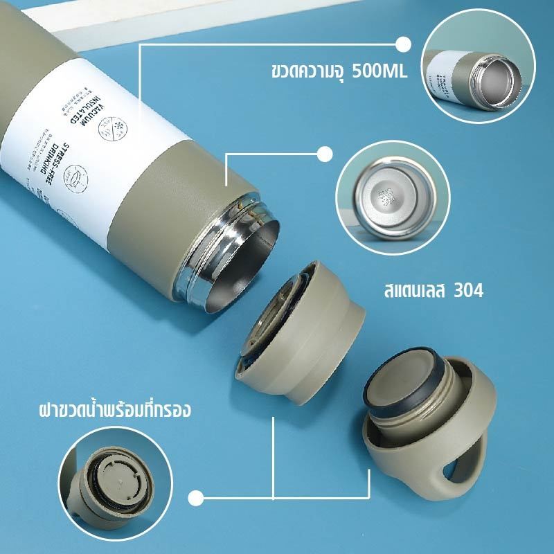 พร้อมส่ง🚚500ML-16 ขวดน้ำ 500ml. กระบอกน้ำ ขวดน้ำสแตนเลส ขวดใส่น้ำดื่ม