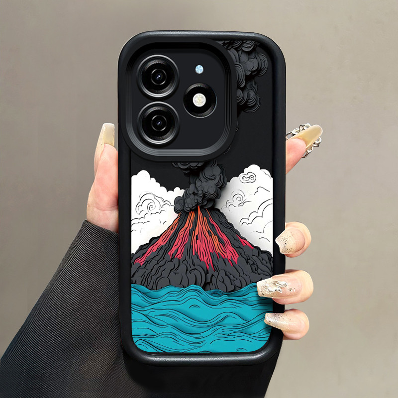 เคสสำหรับ Tecno Spark 20 Spark 20C Spark 20P เคสป้องกันการกระแทกซิลิโคนเคสโทรศัพท์มีลายภูเขาไฟแบบใหม่