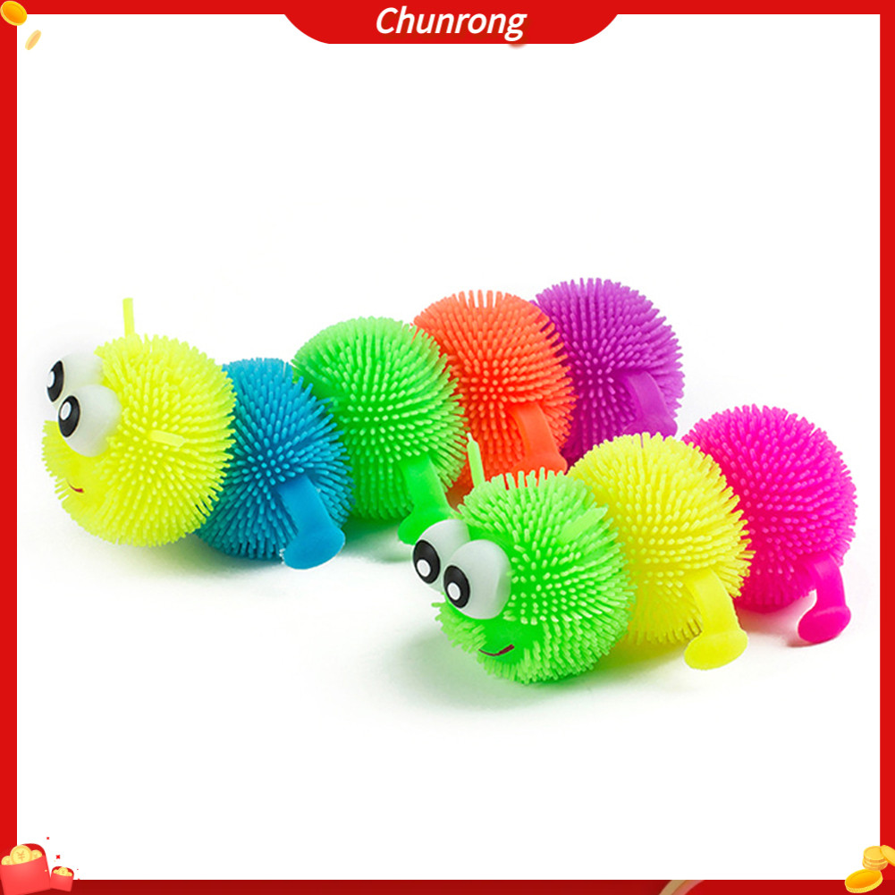 เรืองแสงผมปักเป้า Caterpillar Soft Anti-Stress Sensory Fidget เด็กบีบของเล่น