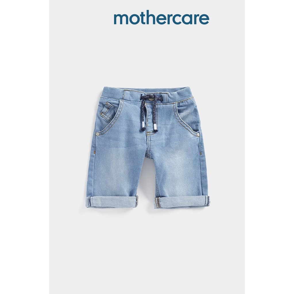 กางเกงขาสั้นเด็กผู้ชาย Mothercare Rib-Waist Denim Shorts EB382
