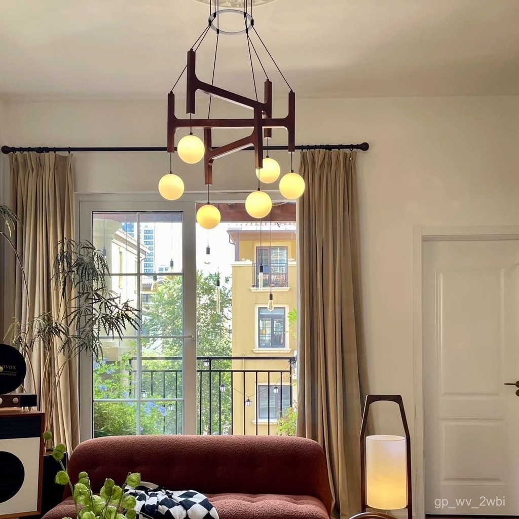 อิตาลี Porada ASTRA Wajifeng Restaurant Mingsu Inn Shop โคมไฟระย้าไม้เนื้อแข็งทรงสี่เหลี่ยมกลวง 8SVB