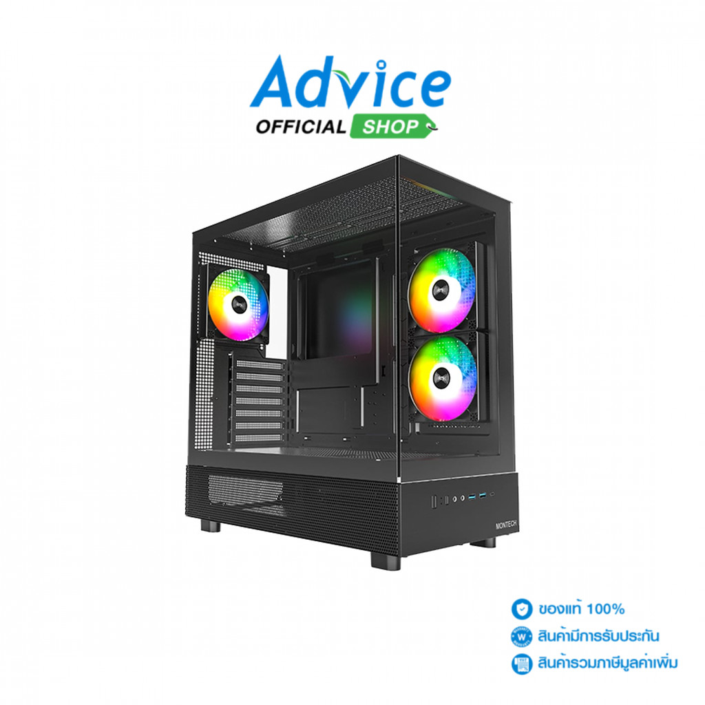 MONTECH ATX CASE (เคสคอมพิวเตอร์) (NP) XR BLACK - A0162381