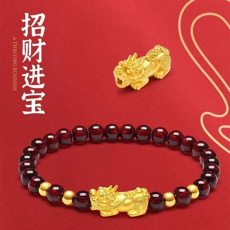 poppyjoy Zhaocai สร้อยข้อมือ Fine เลียนแบบ Agate เลียนแบบ Obsidian โกเมนสร้อยข้อมือแก้วของขวัญลูกปัดคริสตัลที่มีสีสัน