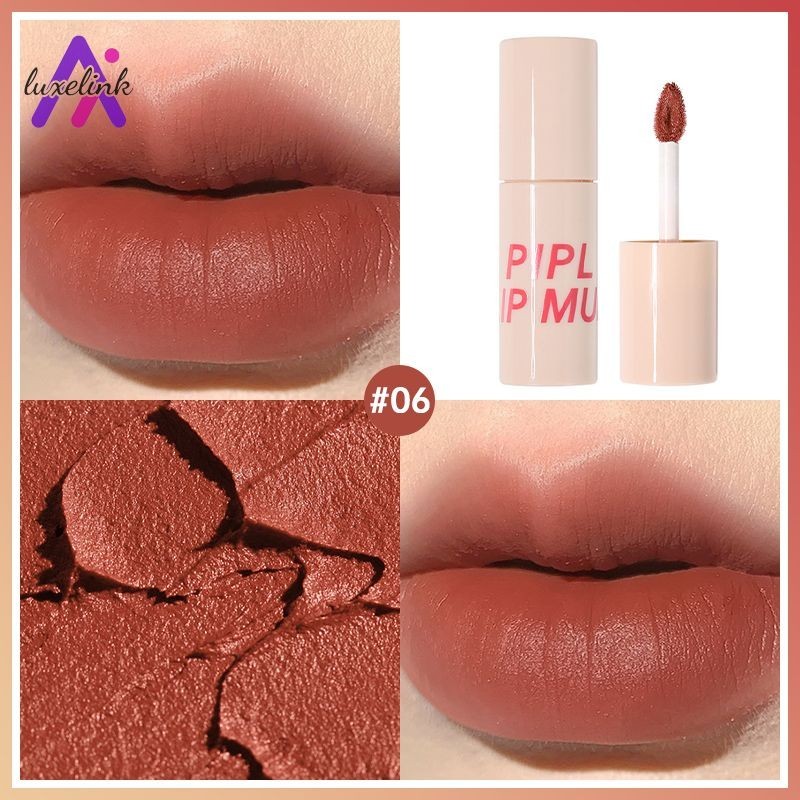 luxelinkAiry Lip Glaze Matte Velvet Soft Fog ลิปสติกถาวร Whitens Student Lip Mud