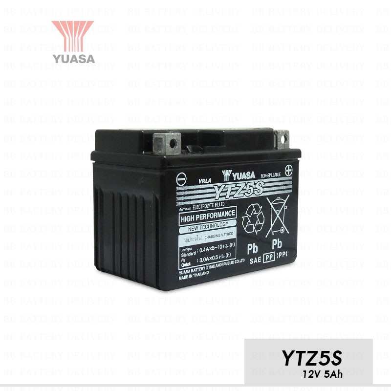 แบตมอไซค์ YUASA YTZ5S 12V5Ah แท้100% สตาร์ทง่าย แรงทน สำหรับมอเตอร์ไซค์หลายรุ่น ราคาส่ง พร้อมส่งด่วน - รูปที่ 2