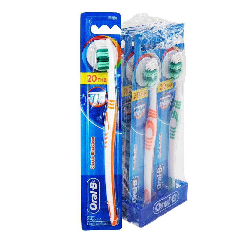 ออรัล-บี แปรงสีฟัน รุ่นคลาสสิค มีเดียม x 6 ORAL-B Toothbrush Classic Medium x 6