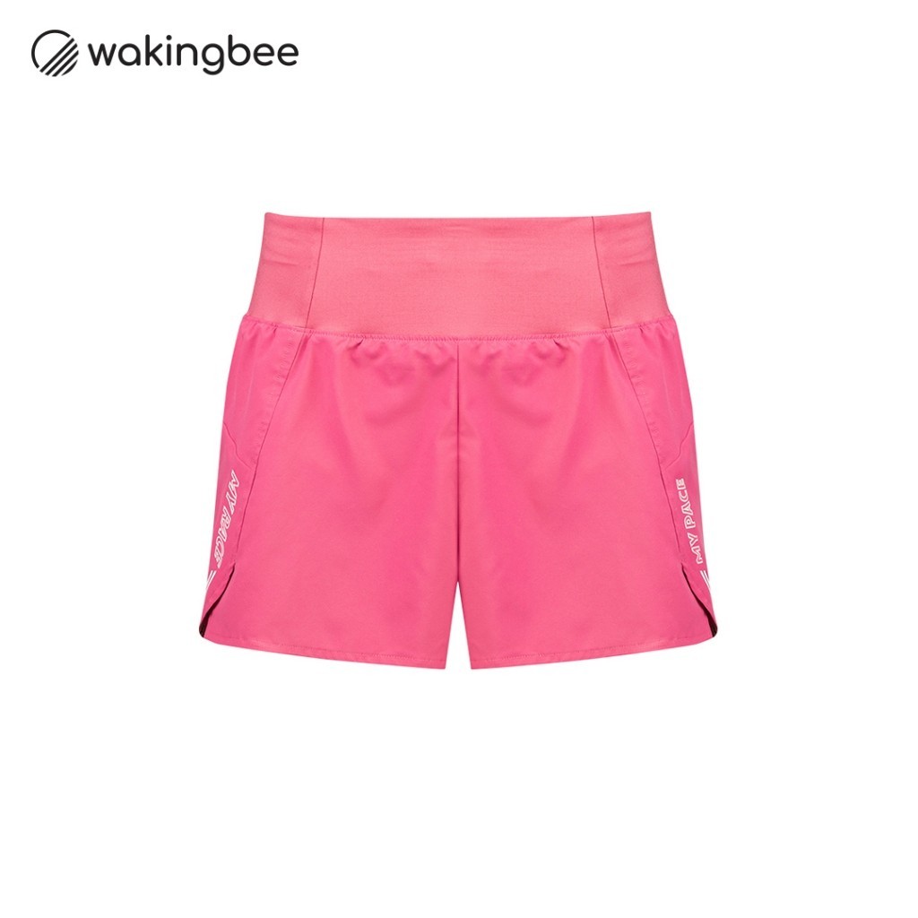 Wakingbee x Ari Pace Shorts (Hot Pink) กางเกงขาสั้น ผ้าเบาพิเศษ สำหรับใส่วิ่ง แห้งไว มีซับใน มีเชือกผูกเอว มีกระเป๋าซ่อน