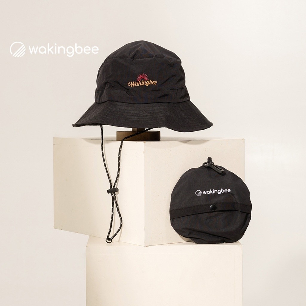 Wakingbee by Mark Kim Bucket Hat (Black) หมวกบักเก็ต พับเก็บได้ ผ้าเบา แห้งไว กันน้ำ ทรงสวย พกพาสะดวก ปรับความกระชับได้