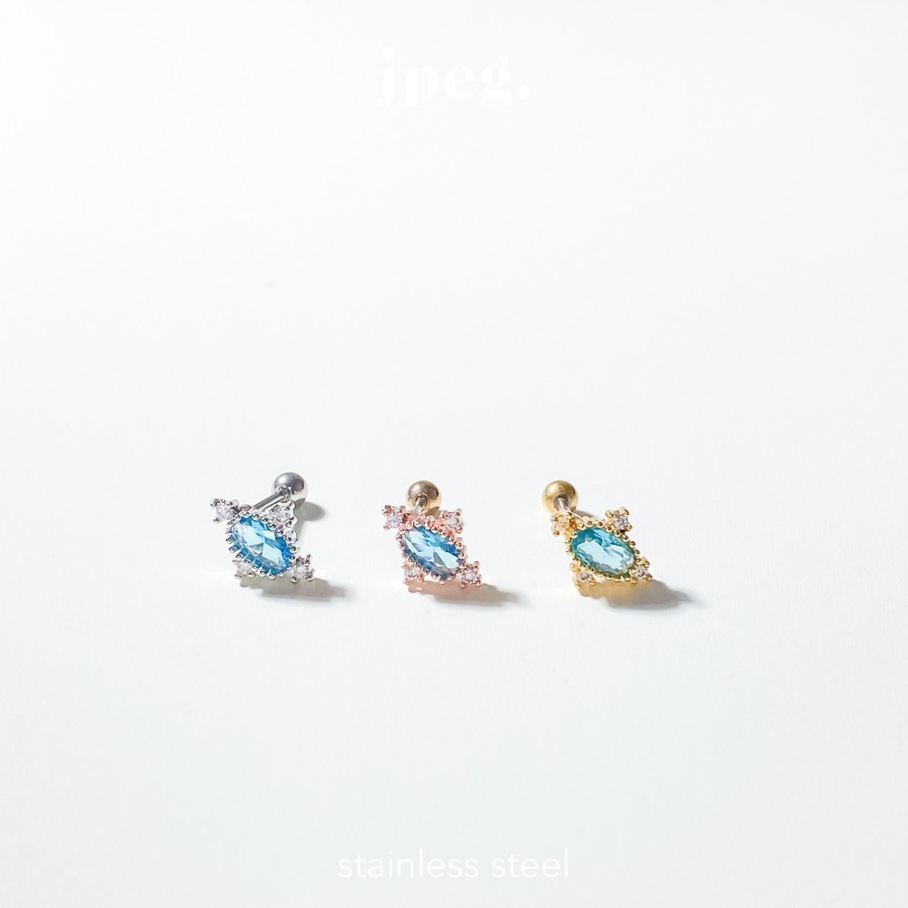 JPEG - Groove Blue Piercing (Stainless Steel) จิวหู