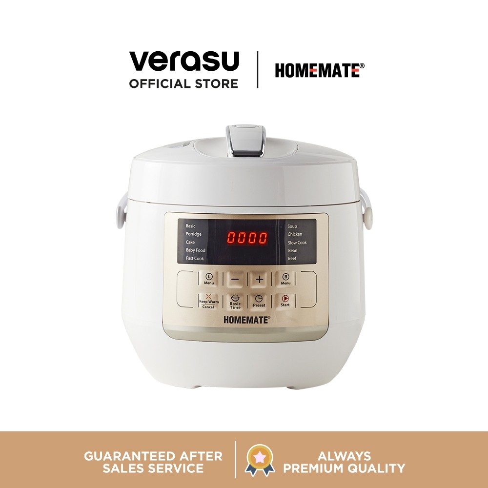 HOMEMATE หม้ออัดแรงดันไฟฟ้า หม้อหุงข้าวรุ่นใหม่ Smart Cooker 3 ลิตร รุ่น HOM-12LC62