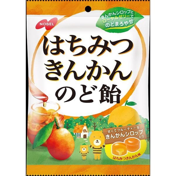NOBEL honey kumquat throat lozenge 110gCharacteristicsMild-tasting honey and kumquat throat lozenge 