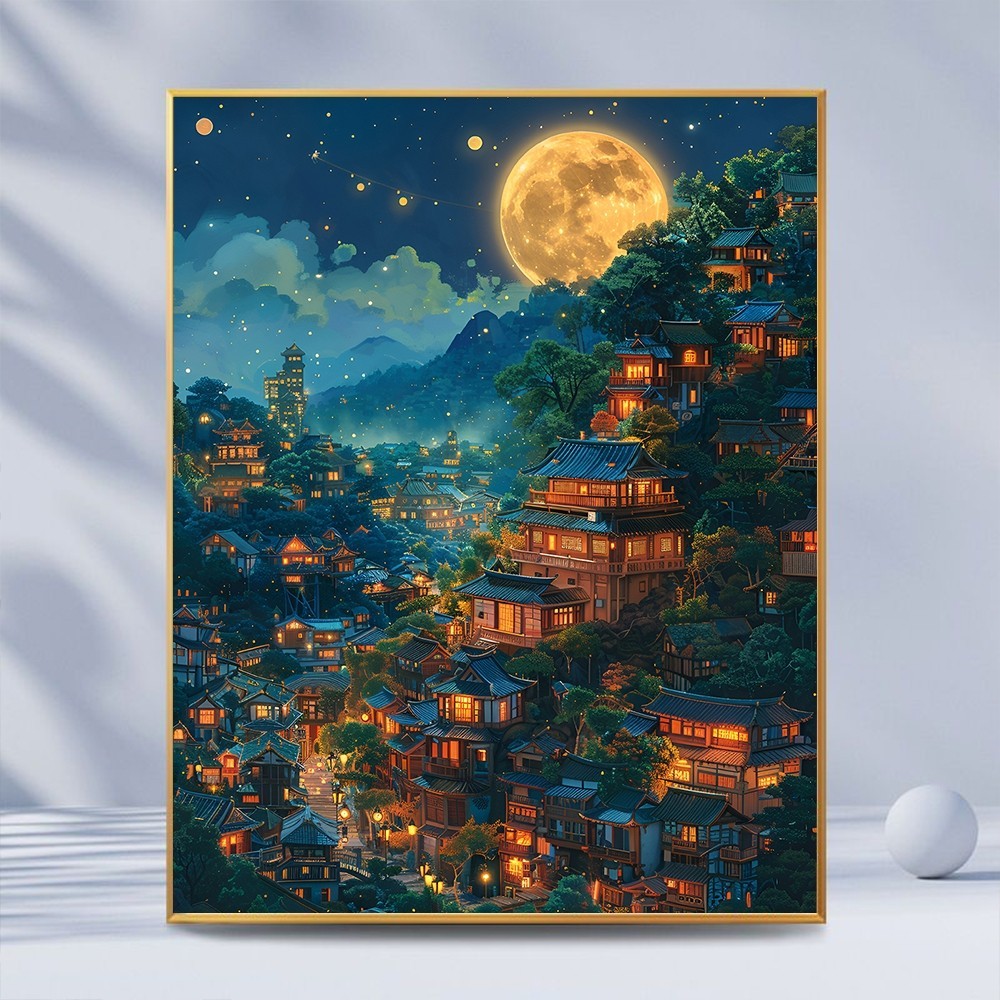 Acandyl ชุดสีตามตัวเลข, คืนหน้าอก, 40x50 ซม., ภาพวาดดิจิตอล DIY, สีตามหมายเลข Night Sky Art, ภาพวาด Scenic มือวาด, ตกแต่งบ้านที่หรูหรา, ของขวัญที่ไม่ซ้ําใคร