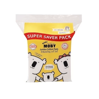 ขนาดใหม่ โมบี้ Moby Cotton Jumbo Pads สำลีแผ่นใหญ่ ขนาด 3 x 4 นิ้ว แผ่นใหญ่กว่าปกติ