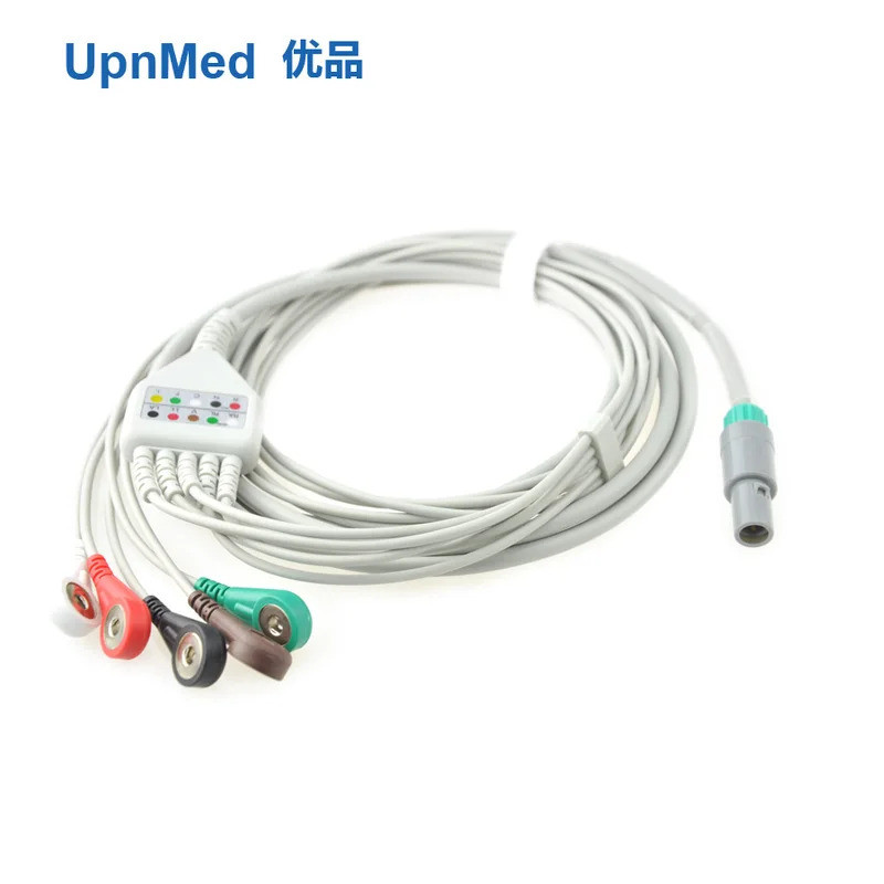 ✪ Peats ทั้งหมด6Pin สาย ECG,5Lead,Snap,Aha/iec