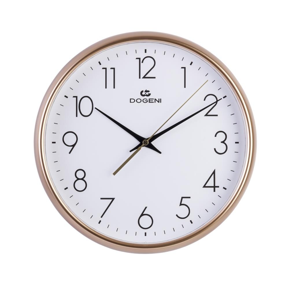 DOGENI นาฬิกาแขวนพลาสติก DOGENI WNP020RG 12 นิ้ว สีทอง/ชมพู ของตกแต่งบ้าน นาฬิกา WALL CLOCK DOGENI W