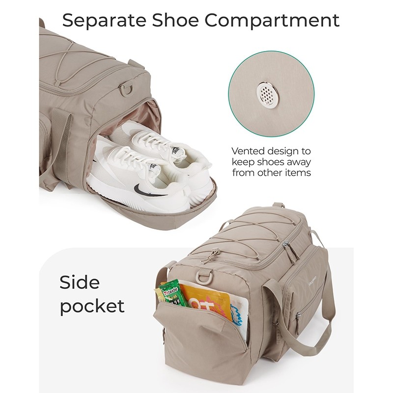 BAGSMART กระเป๋าออกกำลังกาย4-IN-1 สำหรับผู้หญิง 30Lกระเป๋าเบาสำหรับการเดินทาง กระเป๋าสัปดาห์สำหรับผู้หญิง กระเป๋าเป้สะพายหลังที่ทนน้ำ - รูปที่ 4