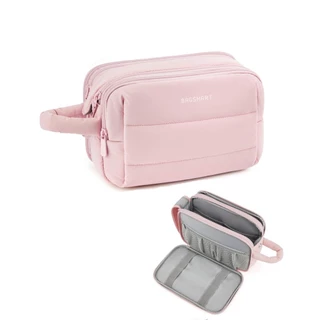 BAGSMART กระเป๋าเครื่องใช้ในห้องน้ำท่องเที่ยว กระเป๋าเก็บแต่งหน้า Puffy กระเป๋าเก็บกันน้ำแบบพกพา