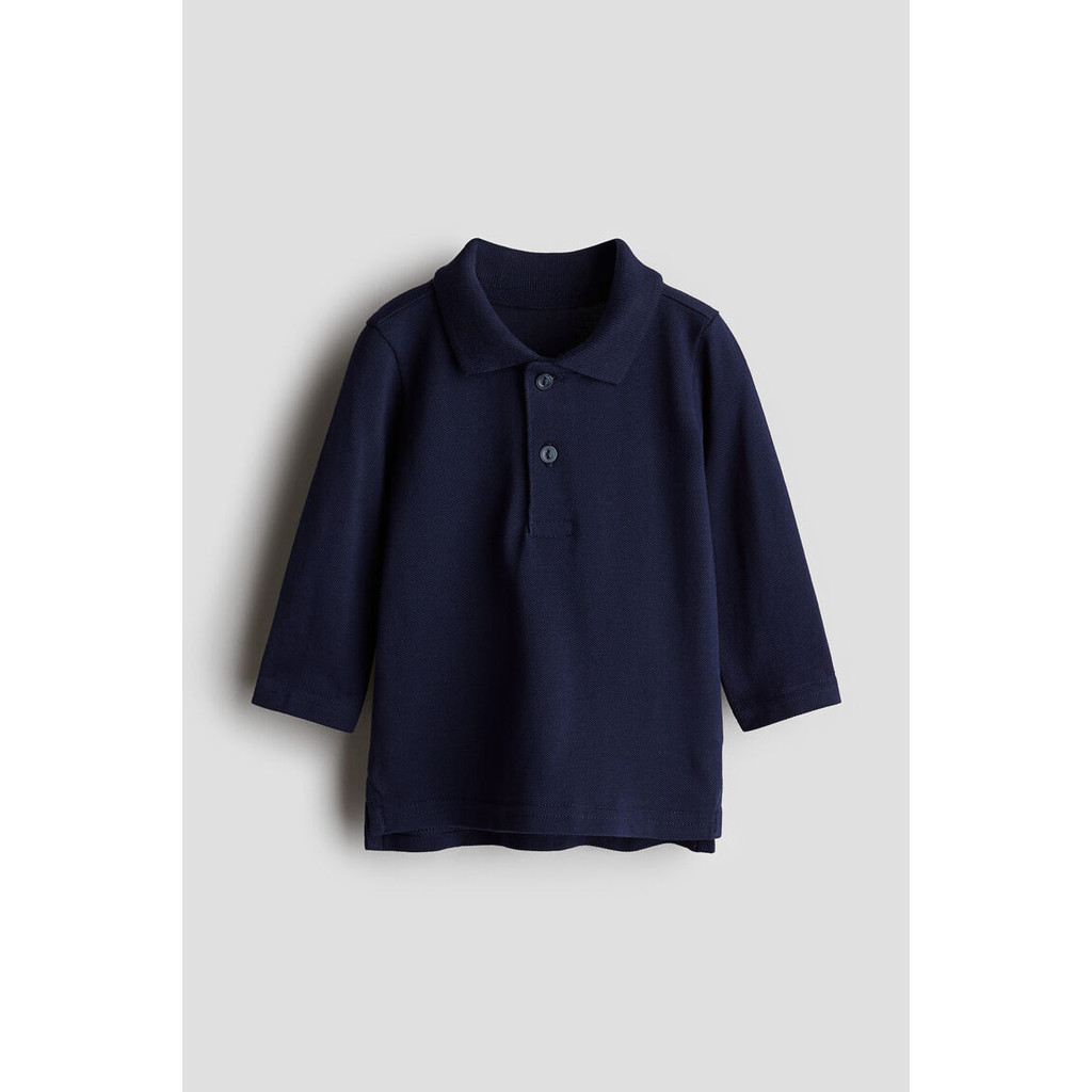 H&M เด็กผู้ชาย Long-sleeved piqué polo shirt 1255549_1