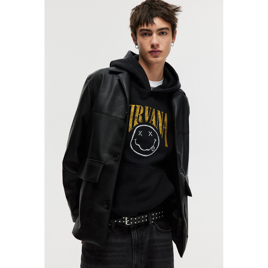 H&M(เอชแอนด์เอ็ม) เสื้อฮู้ดพิมพ์ลายทรงโอเวอร์ไซส์ ผู้ชาย 1117750_3