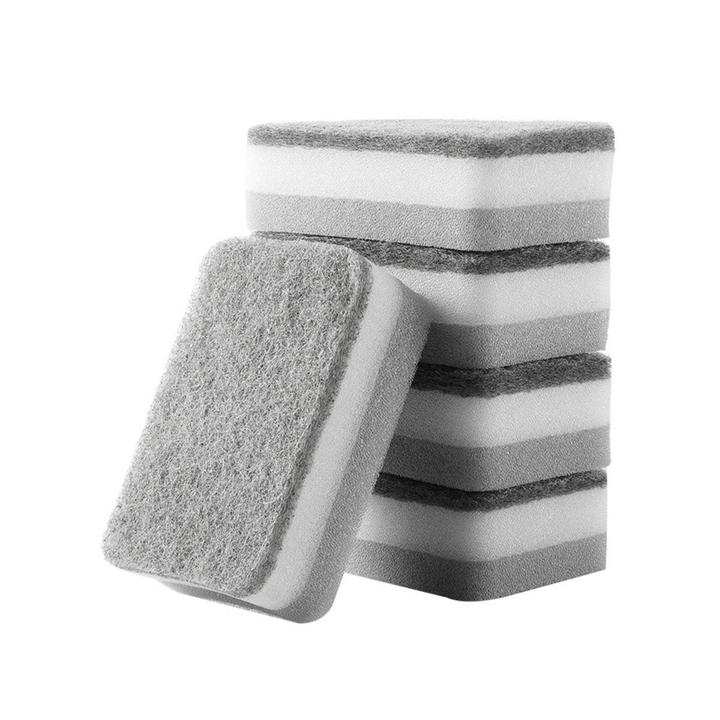 KASSA HOME ฟองน้ำใยขัดเนื้อละเอียด รุ่น Nito (แพ็ก 3 ชิ้น) สีขาว - เทา