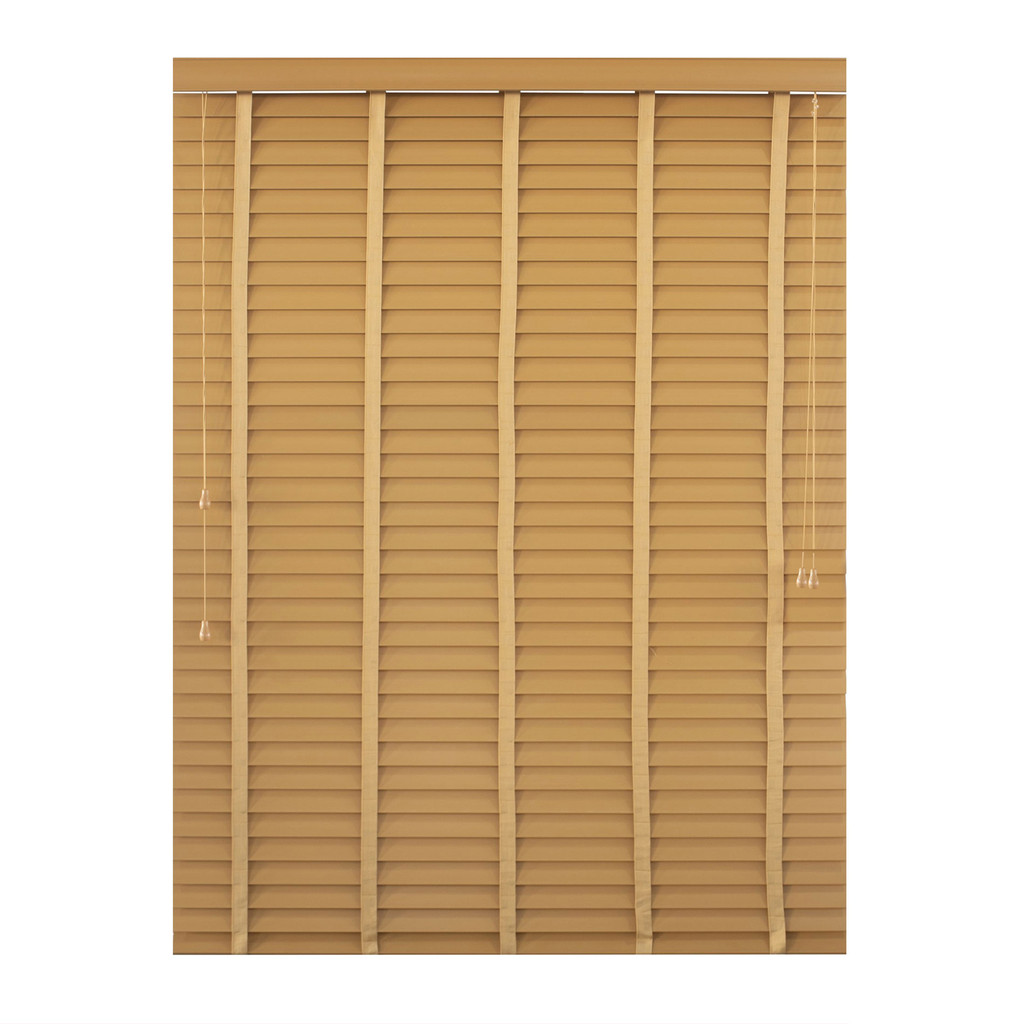 KASSA HOME มู่ลี่ PVC ลายไม้เส้นใหญ่ รุ่น BG005-BE ขนาด 120 x 240 ซม. สีเบจ