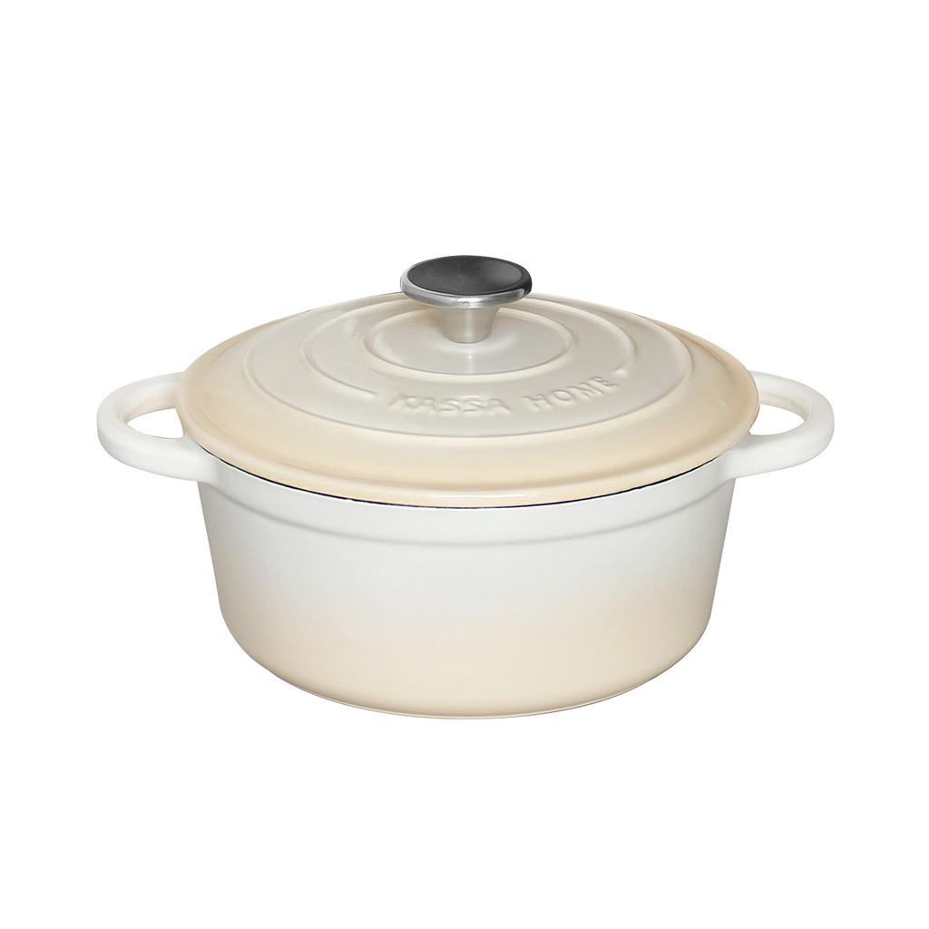 KASSA HOME หม้อเหล็กหล่อเคลือบอีนาเมล รุ่น 5TYG-2098 ขนาด 20 ซม. สีขาว
