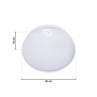 KASSA HOME ฝาชีลวดเคลือบทรงกลม รุ่น CWQ3019 ขนาด 40 x 40 x 16 ซม. สีขาว