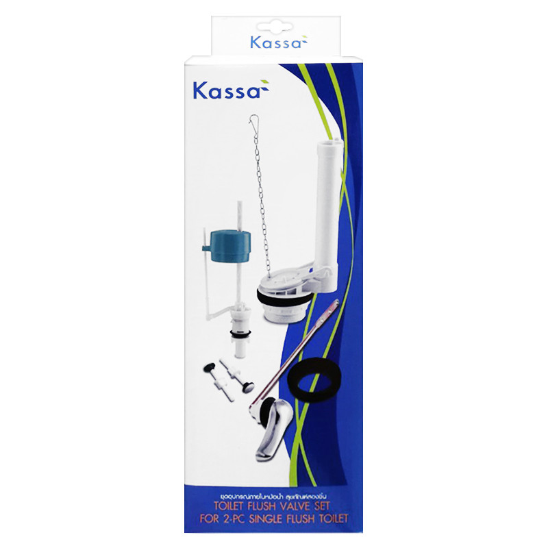 KASSA ชุดอุปกรณ์ภายในหม้อน้ำ สุขภัณฑ์สองชิ้น รุ่น KS-01 สีขาว - น้ำเงิน