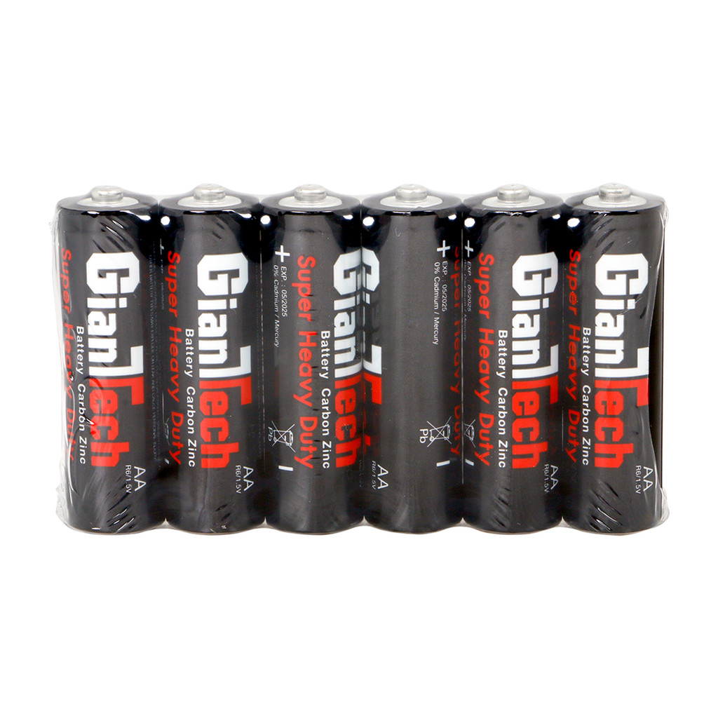 GIANTTECH ถ่านไฟฉาย รุ่น R6 AA (แพ็ค 4 แถม 2 ก้อน)