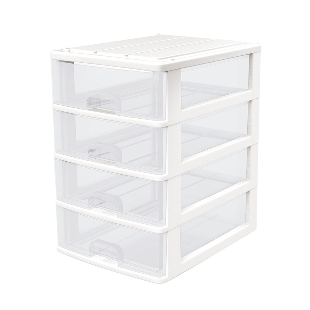 KASSA HOME ตู้ลิ้นชักตั้งโต๊ะอเนกประสงค์ 4 ชั้น รุ่น JCJ-2824 ขนาด 25.2 x 35.2 x 43 ซม. สีขาว